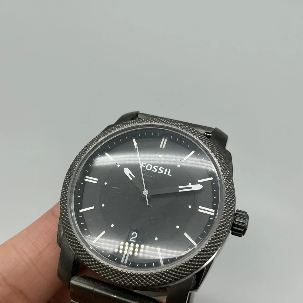 Fossil Machine FS4774 Mens Watch 42mm Stainless Bracelet 50M New Battery 6.5